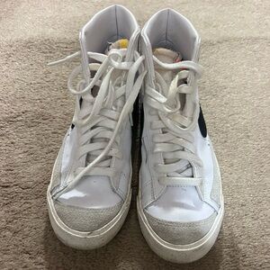 Nike White and Black High-Top Sneakers